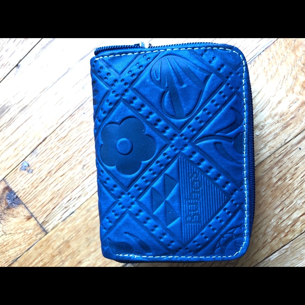 Blue leather wallet